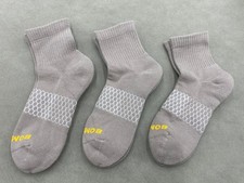 3 Pairs BOMBAS Honeycomb Performance Women's Size Med 8-10.5 Quarter Socks