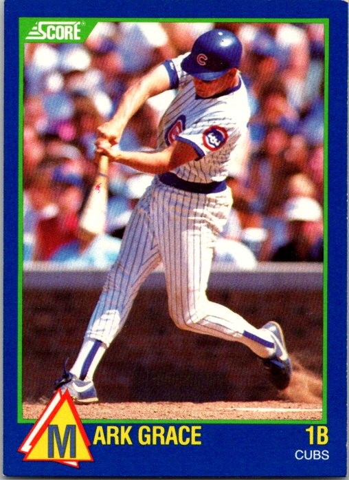 1989 Score Hottest 100 Rising Stars Mark Grace  78 Chicago Cubs