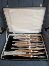 Vintage Stag Antler Handle Knife & Fork Cutlery Set – Boxed New Condition
