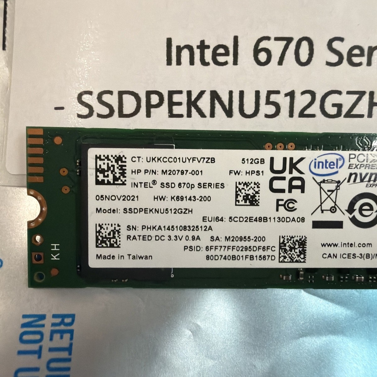 内蔵型SSD Intel SSDPEKNU512GZH SSD 512GB Intel 670 Series SSD - SSDPEKNU512GZH - 512GB SSD | eBay