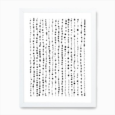 Minimale Punkte Linien schwarz weiß Kunst gerahmt Wandbild Poster Leinwanddruck Bild