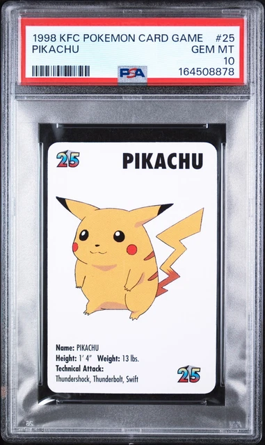 1998 KFC POKEMON CARD GAME #25 PIKACHU PSA 10