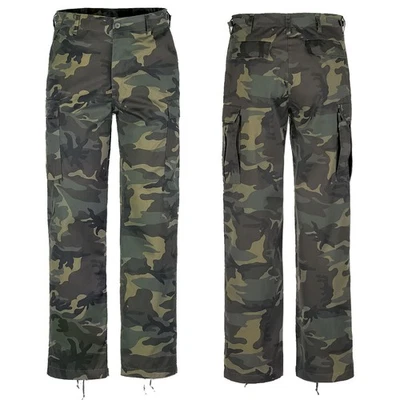 Brandit US Ranger Pantalon Cargo Camouflage Woodland Twill Vert, Taille XS-7XL - Photo 1/2
