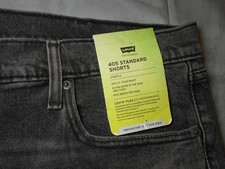 NEW LEVIS size 44 shorts 405 STANDARD jean denim STRETCH FLEX black men's mens