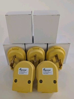 5 Pack Plugrand Nema 10-30P 30AMP 125/250VOLT Male Rewireable Power Plug Yellow