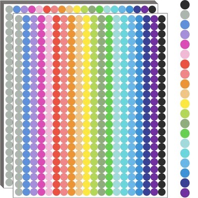 10000 PCS Small Dot Stickers 1/4'' Round Color Coding 1/4'', Multi-colored 