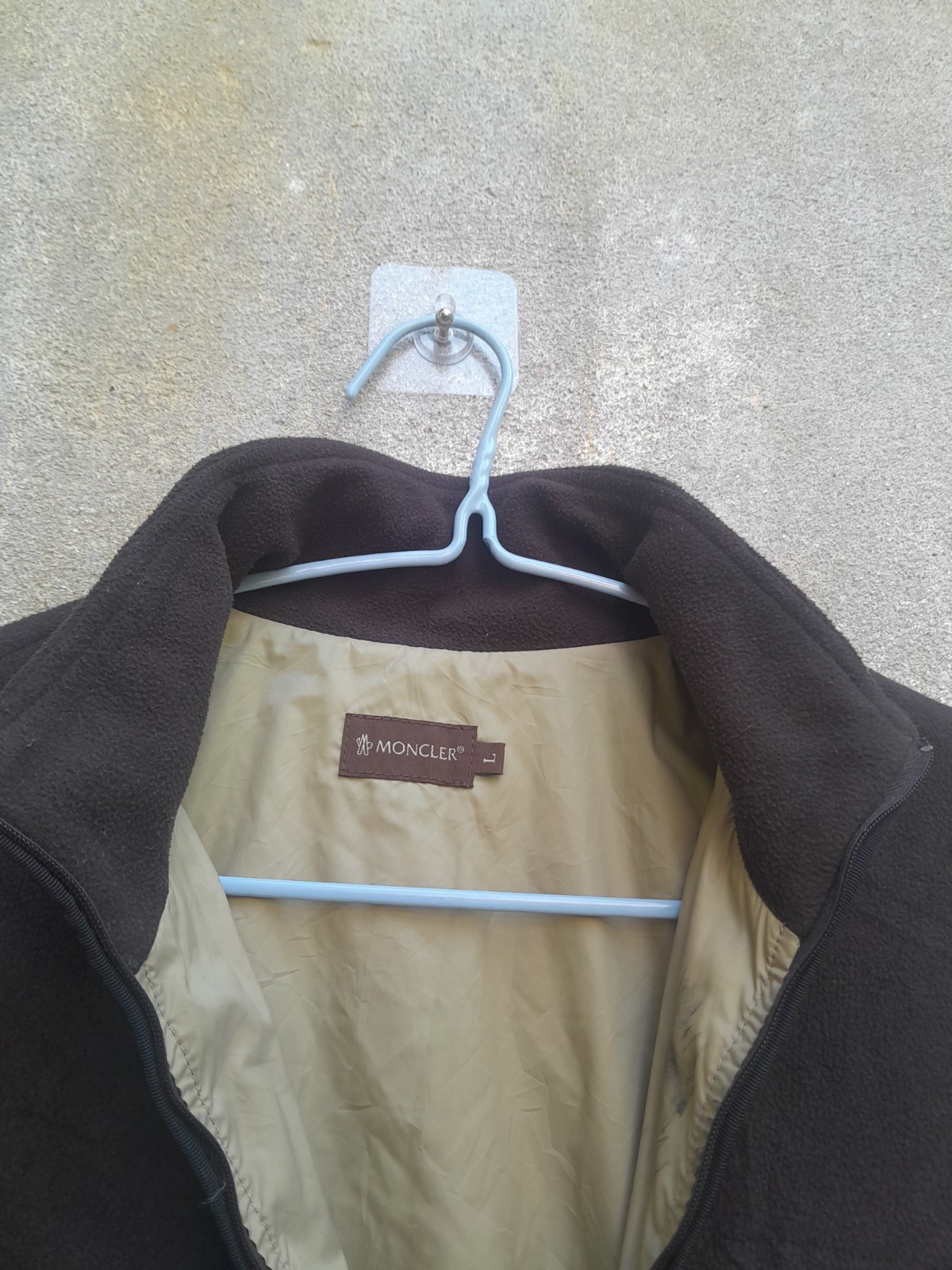 Vintage Moncler Fleece Jacket Women’s Size L Brown Full Zip Lampo Zipper Romania thumbnail 16