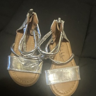 Rachel Kids New York Silver Girls Flat Sandals Open Toe Metallic Size 5