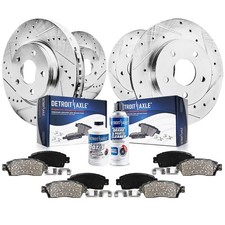 Front Rear Drilled Rotors Brake Pads Kit For 2013-2017 Es300h Es350 Avalon Camry