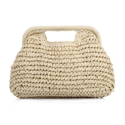 EVEOUT Stroh Clutch für Damen Sommer Boho Faux Raffia Strand Handtasche Tasche Beige 
