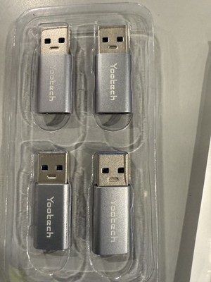 YOOTECH USB-C TO USB-A ADAPTERS 4 PACK - GRAY
