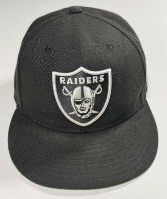 Las Vegas Raiders New Era 59FIFTY Hat Fitted 7 5/8 Black Logo NFL Football
