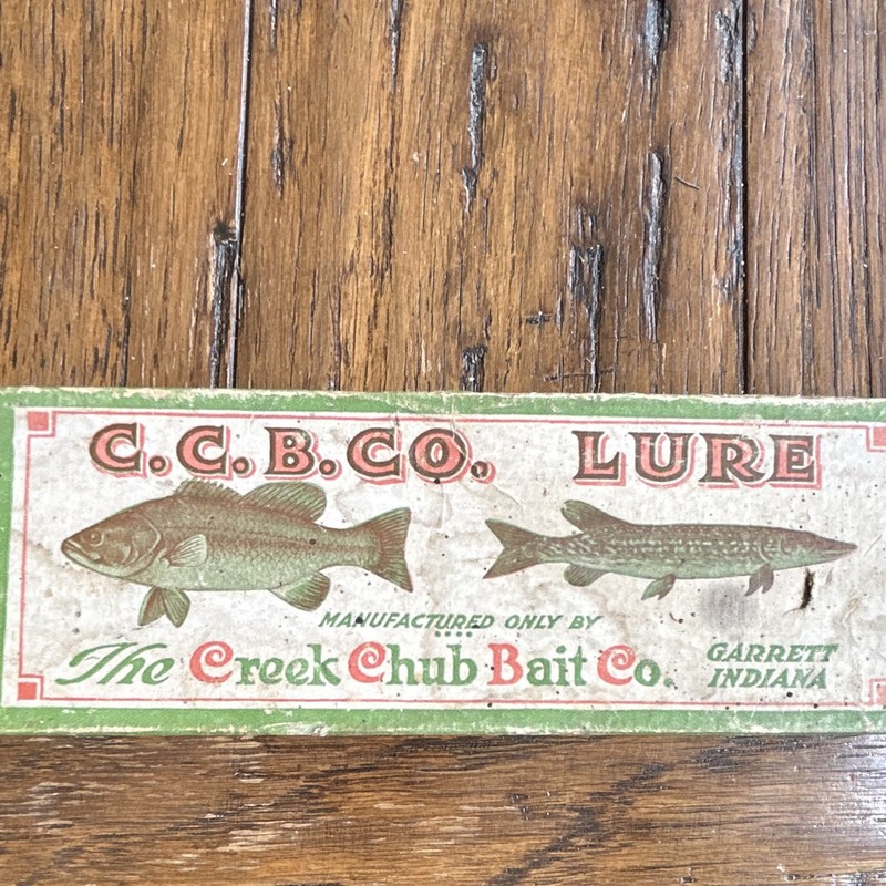 Creek Chub Bait Co. 1930s Vintage Wood Crankbait Bass Lure w/ Original Box