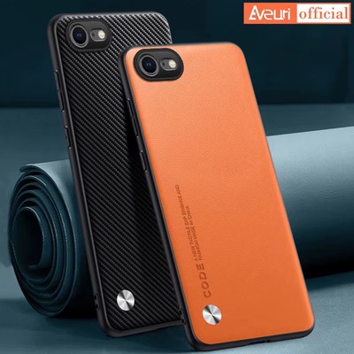 Luxus Leder Case für iPhone SE 2022 2020 | Stoßfest Silikon Hülle