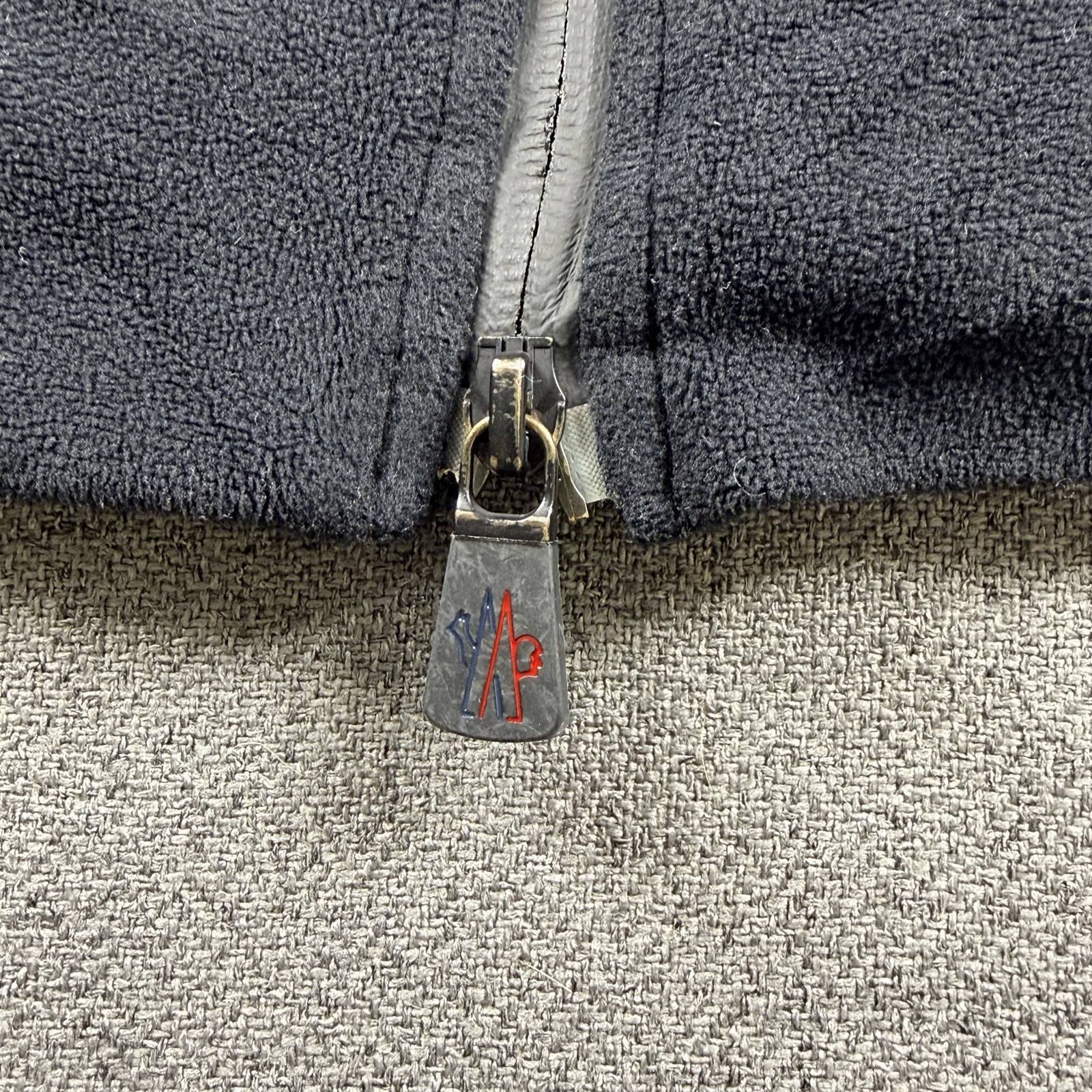 Moncler Grenoble Fleece Jacket Black XL Quilted Nylon Collar & Shoulders, thumbnail 9