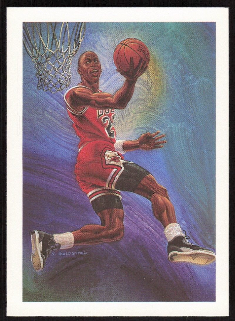 1990-91 Hoops Michael Jordan Team Checklist Card #358 - Chicago Bulls