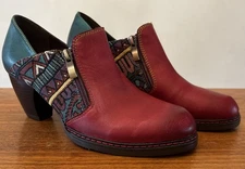 Socofy 2.5” Heeled Zip Booties Boot Cowboy Shoes EU 40 / US 9 Colorful Excellent