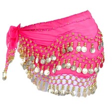 Vogue Style Chiffon Dangling Coins Ornaments Belly Dance Hip Scarf Waist Belt...
