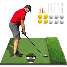 Dual-Turf Golf Mat 36MM: 5x4ft Heavy-Duty Golf Hitting Mats Practice Outdoor/...