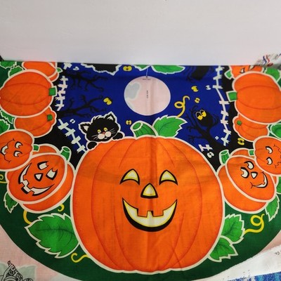 Vintage Halloween Sewing Pumpkin Patch Costume Hat Jack O Lantern Black Cat Set