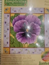Simplicities By Janlynn Counted Cross Stitch Kit Pansy Floral Purple VTG NOS
