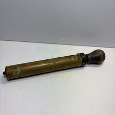 Vintage Small Brass Air Hand Pump W Wooden Handle Plunger Style Vintage Small Brass Air Hand Pump W Wooden Handle Plunger Style
