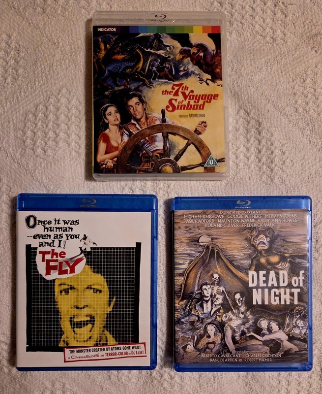 THE FLY, DEAD OF NIGHT & 7TH VOYAGE OF SINBAD BLU-RAY LOT! NM-M!