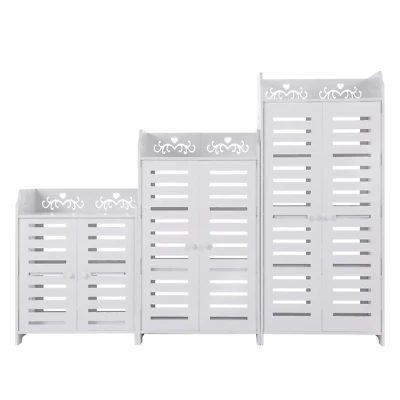 3/4/5Tier White Family Storage Cabinet Unit Cupboard Hallway Living Room Storage