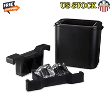 Craft Cocktail Ice Maker Set 2 Large Transparent Cubes Mixologist Gift Black New