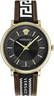 Versace V-Circle Collection Luxury Mens Watch Timepiece Watch Swiss 42mm Gold