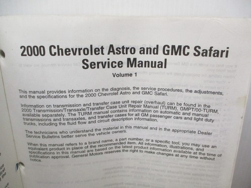 2000 ML Van Service Manual 1 OF 2 - Picture 4 of 4