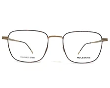 Moleskine Eyeglasses Frames MO2117 29 Brown Tortoise Matte Gold Square 52-19-148