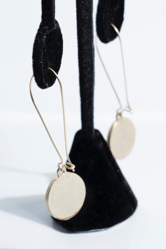 Fashion Earrings Unsigned - Quirky Eye Dangle Goldtoned w/Mini Rhinestones - Picture 4 of 4
