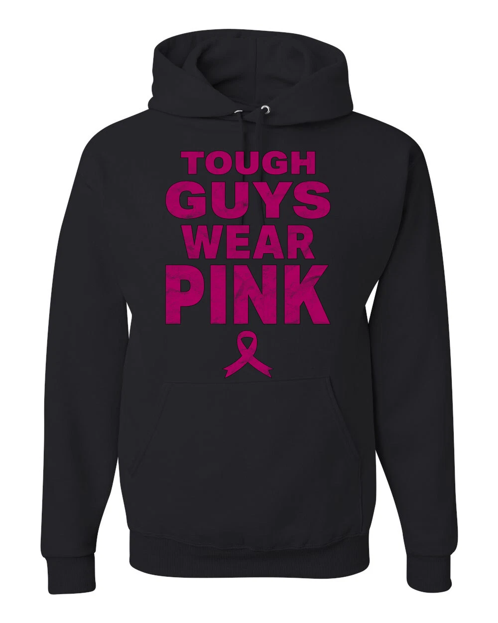 Tough Guys Wear Pink Distressed Unisex Hoodie Sweatshirt