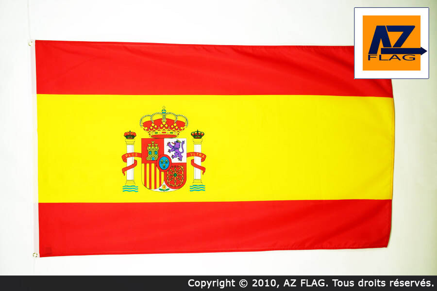 Drapeau Espagne 5x8 ft grand pavillon espagnol 150x250cm pour mât extérieur