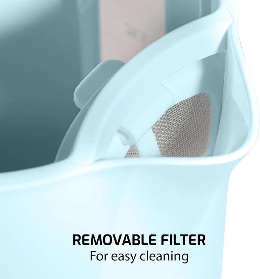 Hervidor de agua eléctrico de plástico 1,8 L con tapa Prontofill 1500 vatios azul bebé BPA Foto 3 de 4