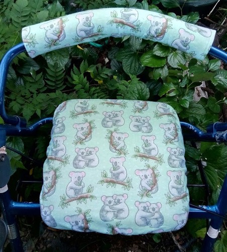 Flannel Rollator Walker Seat Cover Bar Backrest Cover - Picture 3 of 3