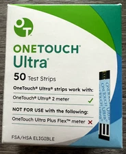 OneTouch Ultra Diabetic Test Strips. 50 Blood Glucose Strips Total. Exp06/30/26
