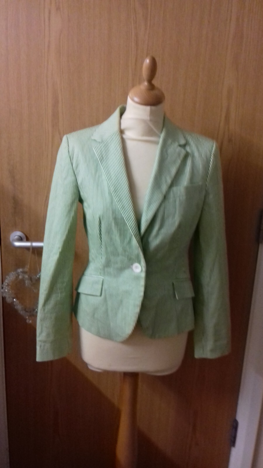 ZARA BASIC Womens Striped Blazer Jacket Size L - image 2