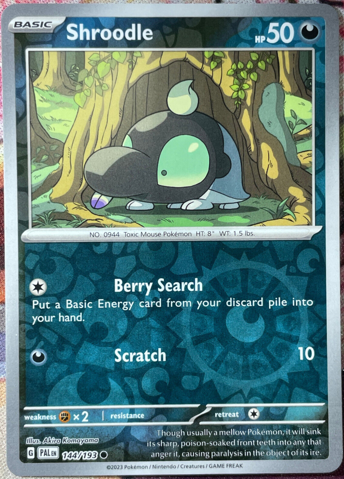 Pokemon -  Shroodle - Reverse Holo - 144/193 - Paldea Evolved - NM/M