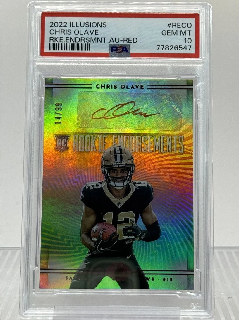 Chris Olave Panini Illusions Rookie Endorsements Autographs #RECO Red