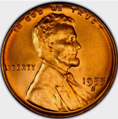 1955 S Lincoln Wheat Back BU Brilliant Uncirculated 1C  From OBW Bank Roll 