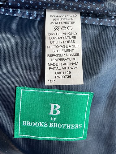 B BY Brooks Brothers Sport Coat Boys Size 16R BLUE CHAMRAY 2 BUTTON NWT - Picture 5 of 6