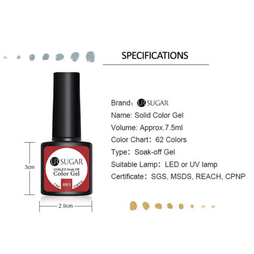 UR SUGAR 172 Colors UV Gel Polish Glitter Purple Top Base Gel Gel Varnish 7.5ml - Picture 3 of 119