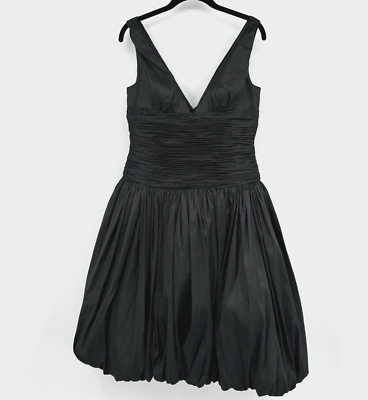 I ssue Ruched Taffeta Bubble Hem Dress Size 6 Black V-Plunge Neckline Cocktail | eBay I ssue Ruched Taffeta Bubble Hem Dress Size 6 Black V-Plunge Neckline Cocktail | eBay