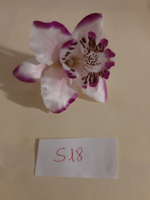 S18-FLOWER ORCHID ACCESSORY FOR DRESS OR HAIR FABRIC CM. 6 LIGHT PINK