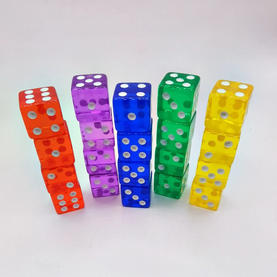 20x Acrílico Multicolor Punto de Seis Caras D6 Juegos de Juego Dados Suministros de Fiesta 0.63" Foto 3 de 4
