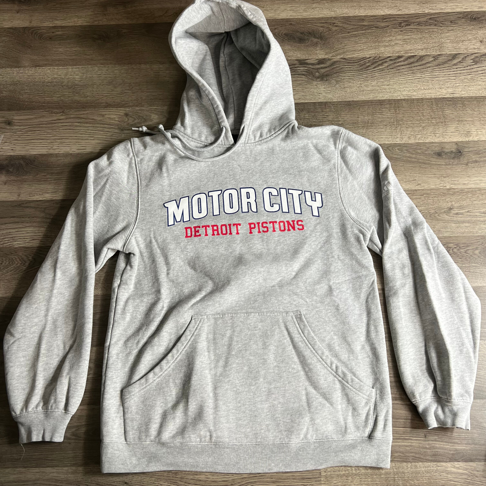 Detroit Pistons Hoodie Mens Medium Adidas Motor City Pullover NBA Basketball