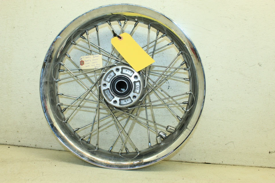 06-17 HARLEY SOFTAIL ROADKING CROMADO DIANTEIRO 16X3 ARO DE RODA DE RAIO LISO W20D - Imagem 4 de 4