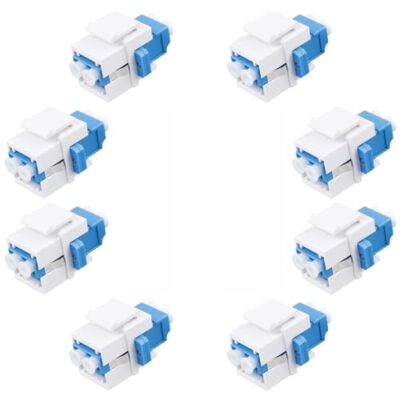 8-Pack LC/UPC Fiber Optic Coupler Keystone Jack Modular for Patch Panels and ...